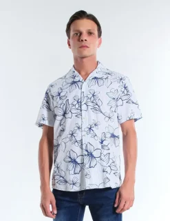 CAMICIA MC GUADS TCOF BIANCO BLU