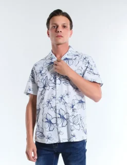 CAMICIA MC GUADS TCOF BIANCO BLU