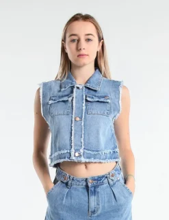 GILET ALLY 10OZ BLEACHED