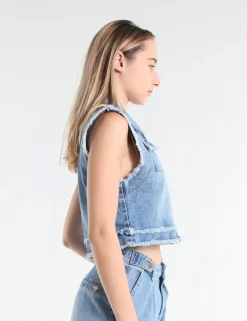 GILET ALLY 10OZ BLEACHED