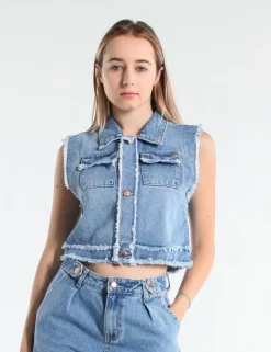 GILET ALLY 10OZ BLEACHED