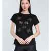 T-SHIRT IRIS JCOSW NERO FARFALLE
